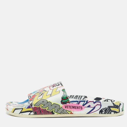 Vetements Multicolor Leather Sticker Pool Slide Flats Size 36 - Vetements - Modalova