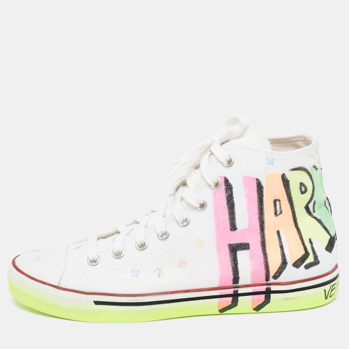 Vetements White Canvas Printed Hard Core Happiness High Top Sneakers Size 41 - Vetements - Modalova