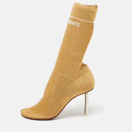 Vetements Gold Knit Fabric Sock Ankle Boots Size 39 - Vetements - Modalova