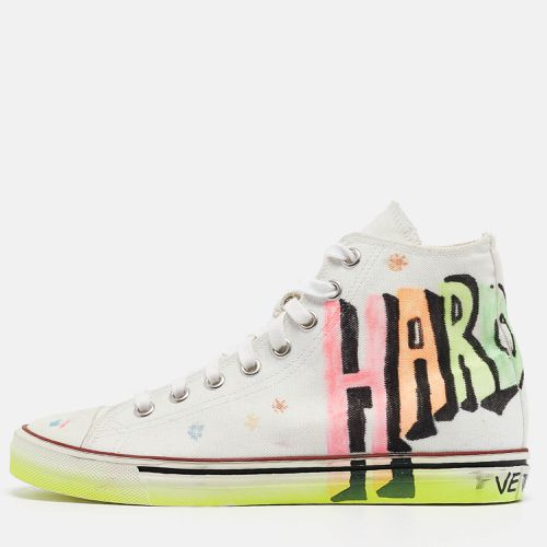 Vetements White Canvas Printed Hard Core Happiness High Top Sneakers Size 39 - Vetements - Modalova