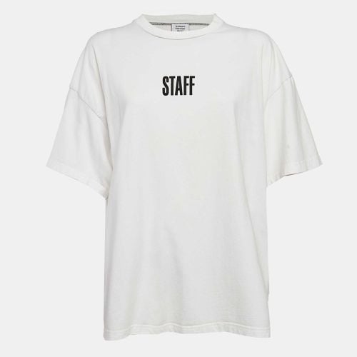 Vetements X Hanes White Staff Print Cotton Oversized T-Shirt M - Vetements - Modalova