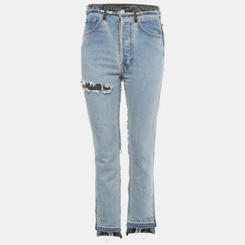 Vetements X Levi's Blue /Black Patchwork Denim Distressed Jeans S Waist 26" - Vetements - Modalova