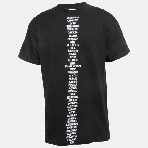 Vetements Black Languages Print Cotton Crew Neck Half Sleeve T-Shirt XS - Vetements - Modalova