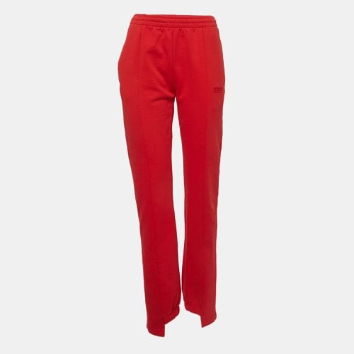 Vetements Limited Edition Red Embroidered Cotton Knit Trackpants L - Vetements - Modalova