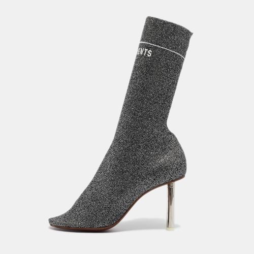 Vetements Silver Lurex Fabric Sock Ankle Boots Size 39 - Vetements - Modalova