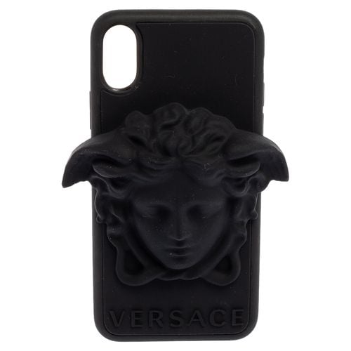 Versace Black Silicone Medusa iPhone X Cover - Versace - Modalova