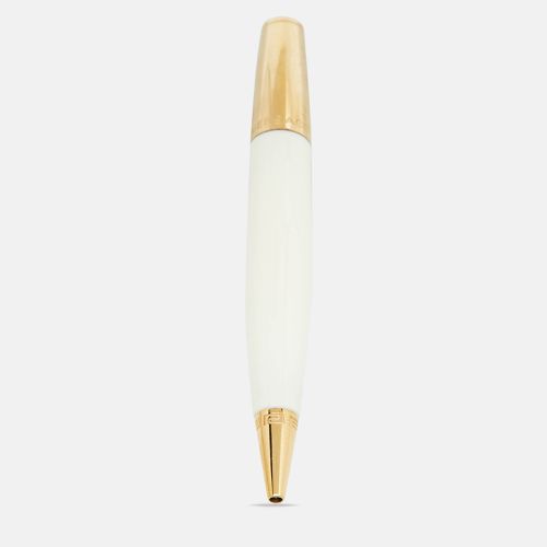 Versace Medusa Gold Tone White Ballpoint Pen - Versace - Modalova