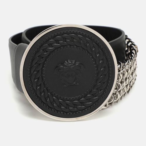 Versace Black Leather Chain Belt 80CM - Versace - Modalova