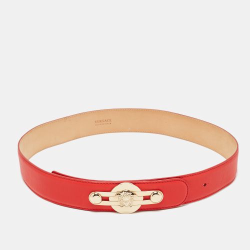 Versace Red Leather Medusa Buckle Belt 85 CM - Versace - Modalova