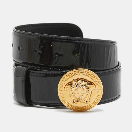 Versace Black Patent Leather Medusa Head Buckle Belt 85CM - Versace - Modalova