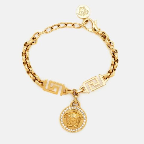 Versace Medusa Greca Crystals Gold Tone Bracelet - Versace - Modalova