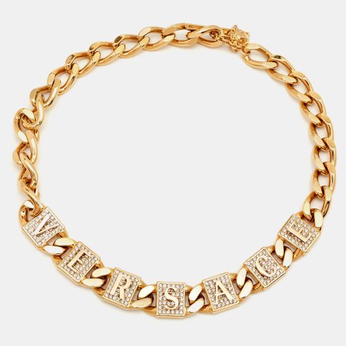 Versace Medusa Crystals Gold Tone Necklace - Versace - Modalova