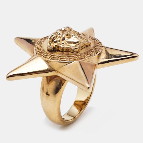 Medusa Star Rose Tone Metal Ring Size 53 - Versace - Modalova
