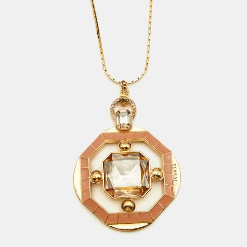 Crystals Enamel Tone Necklace - Versace - Modalova