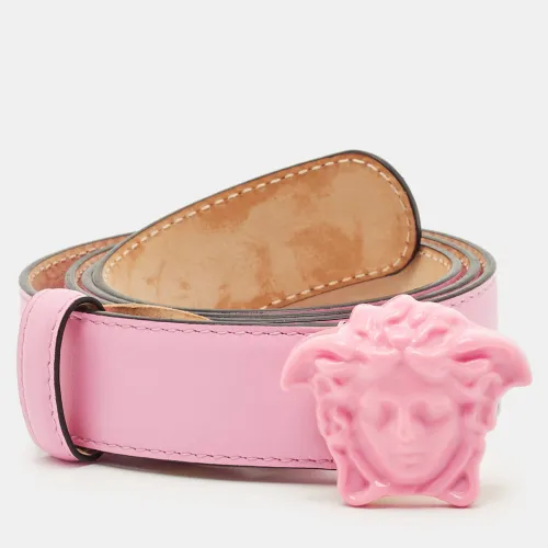 Versace Pink Leather Medusa Buckle Belt 85CM - Versace - Modalova