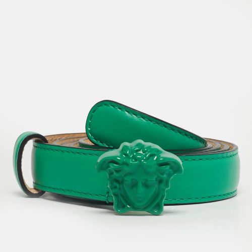 Versace Green Leather Medusa Buckle Slim Belt 95 CM - Versace - Modalova