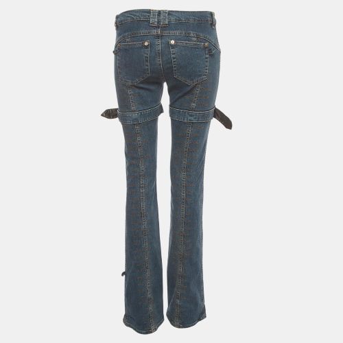 Vintage Thigh Strap Denim Flared Jeans M/Waist 30" - Versace - Modalova