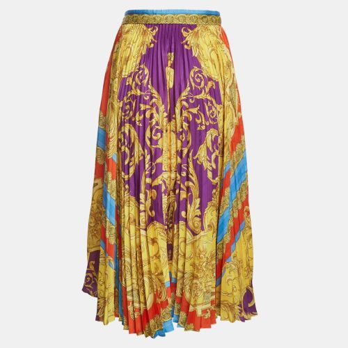 Baroque Print Plisse Midi Skirt M - Versace - Modalova