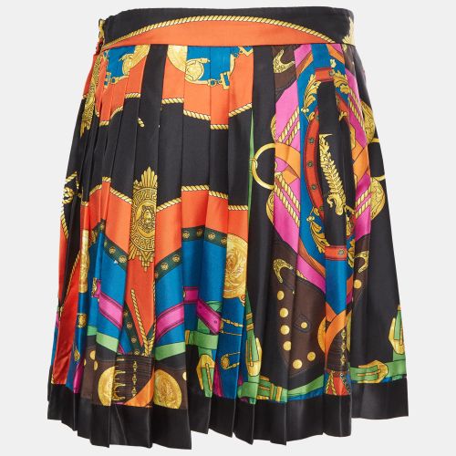 Barocco Rodeo Print Silk Pleated Mini Skirt M - Versace - Modalova