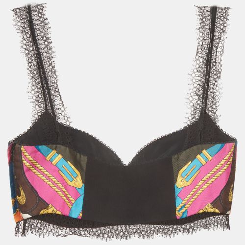 Rodeo Pop Print Silk Crop Top L - Versace - Modalova