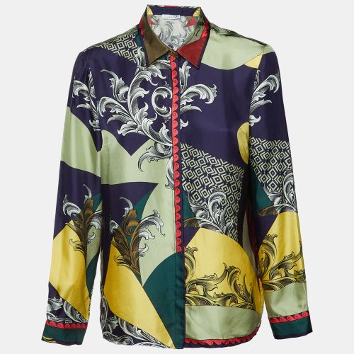 Baroque Print Silk Long Sleeve Shirt L - Versace - Modalova