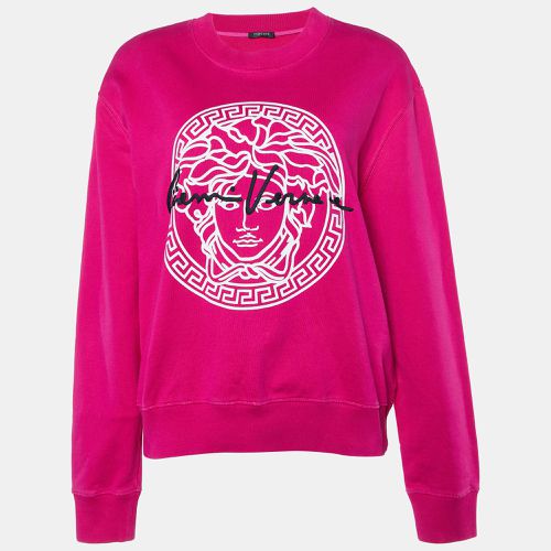 Versace Pink Medusa Print Cotton Embroidered Sweatshirt M - Versace - Modalova