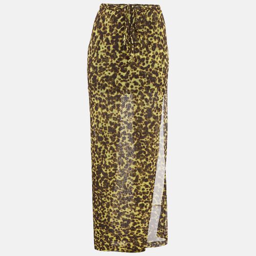 Versace Le Bonitas Yellow Leopard Print Mesh Cover-Up Set L - Versace - Modalova