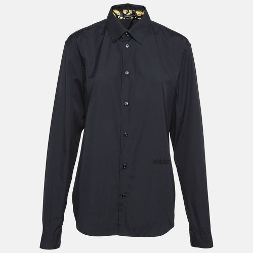 Versace Black Printed Cuff Cotton Long Sleeve Shirt S - Versace - Modalova