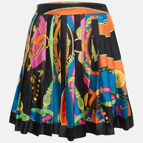 Versace Black/Multicolor Printed Silk Mini Skirt M - Versace - Modalova