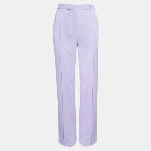 Versace Light Purple Crepe Pleated Straight Leg Trousers S - Versace - Modalova