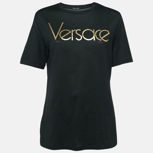 Versace Black Logo Print Jersey Short Sleeve T-Shirt M - Versace - Modalova