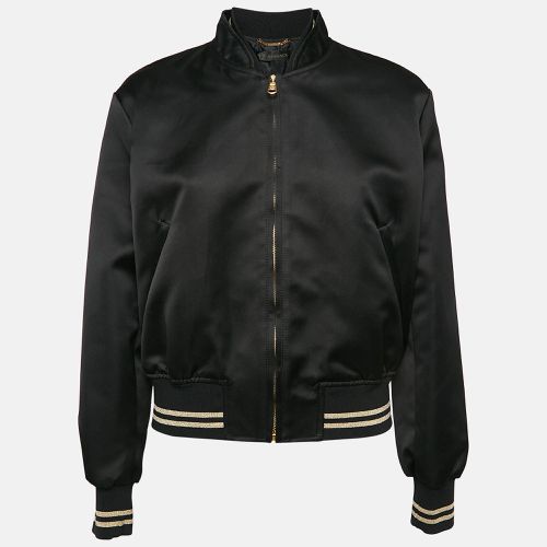 Versace Black Medusa Embroidered Satin Bomber Jacket M - Versace - Modalova