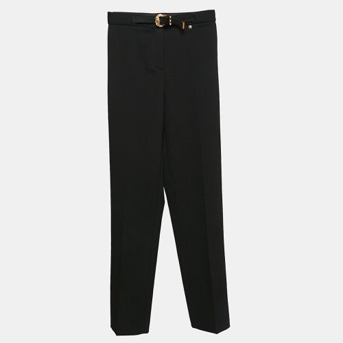 Versace Black Wool Buckle Detail Trousers S - Versace - Modalova