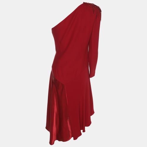 Silk Embellished One Off Shoulder Dress M - Versace - Modalova