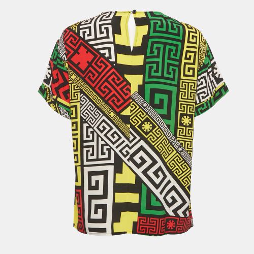 Printed Silk Tunic Top S - Versace - Modalova
