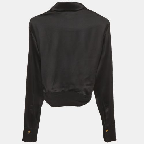 Stretch Silk Crop Shirt S - Versace - Modalova