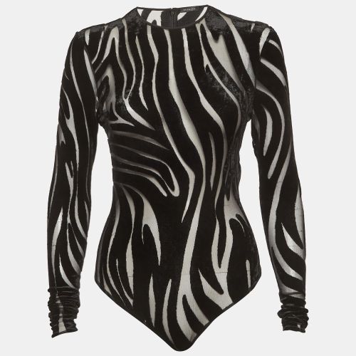 Jersey Devore Sheer Bodysuit S - Versace - Modalova
