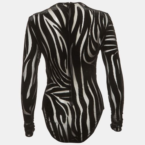 Jersey Devore Sheer Bodysuit S - Versace - Modalova