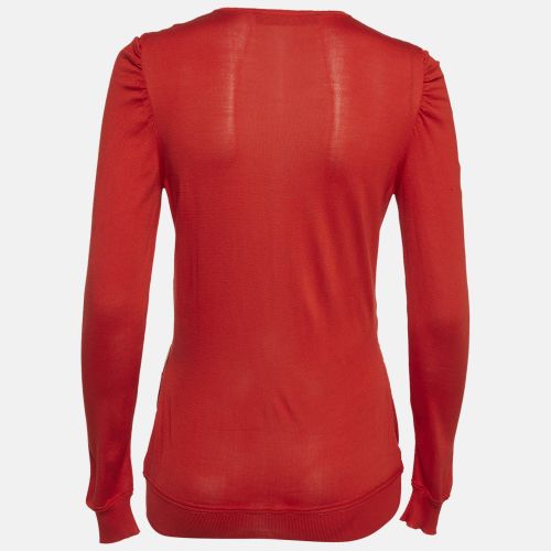 Versace Red Wool Blend Cardigan M - Versace - Modalova
