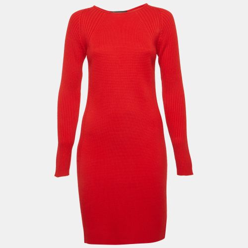 Versace Red Wool Knit Mini Dress M - Versace - Modalova