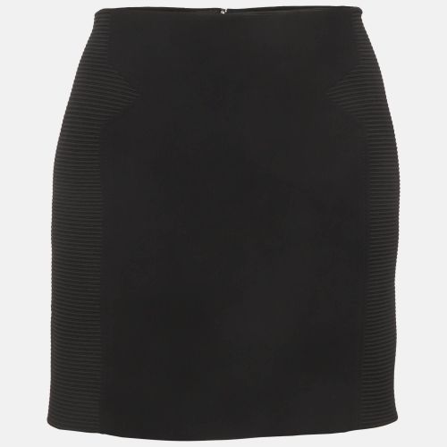 Silk Blend Ribbed Paneled Mini Skirt M - Versace - Modalova