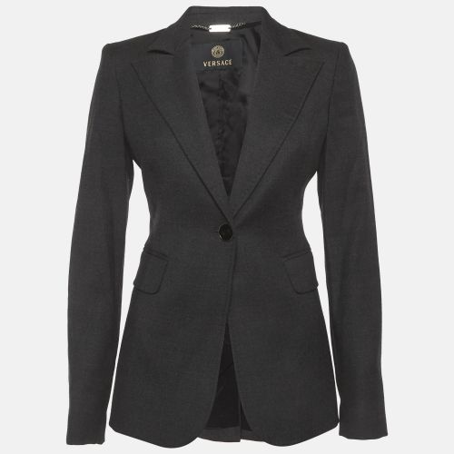 Black Wool Blend Regular Fit Blazer M - Versace - Modalova