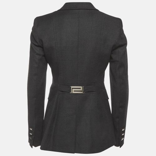 Black Wool Blend Regular Fit Blazer M - Versace - Modalova