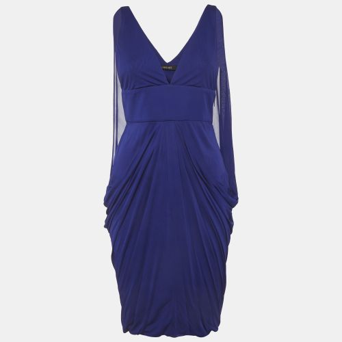 Jersey Draped Mini Dress M - Versace - Modalova