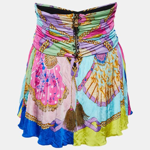 Multicolour Ventagli Print Jersey Flared Mini Skirt XS - Versace - Modalova