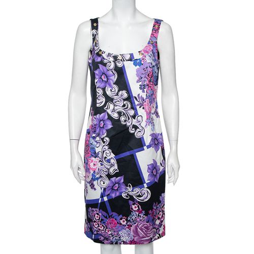 Versace Multicolor Printed Cotton Scoop Neck Sleeveless Shift Dress L - Versace - Modalova