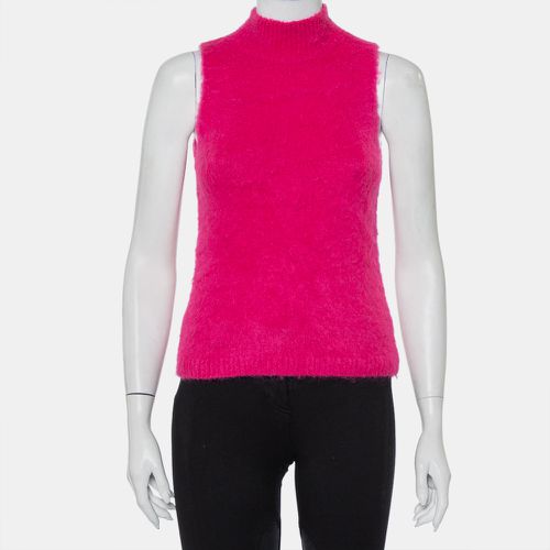 Versace Pink Mohair High Neck Sleeveless Tank Top M - Versace - Modalova