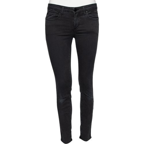 Versace Charcoal Grey Denim Stud Embellished Pocket Detailed Jeans S - Versace - Modalova