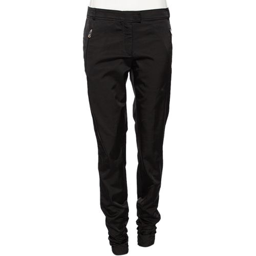 Versace Collection Black Cotton Blend Ruched Hem Trousers M - Versace - Modalova