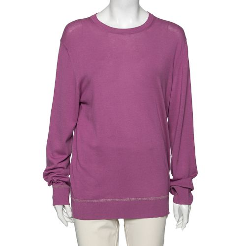 Versace Purple Knit Greca Detailed Long Sleeve Sweater XL - Versace - Modalova